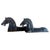 Two hand-chiseled horse sculptures with a primitive aesthetic. Their weathered finish adds character and suggests a sense...