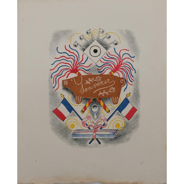 Lucien Boucher, Le cadeau souvenir, Lithograph For Sale