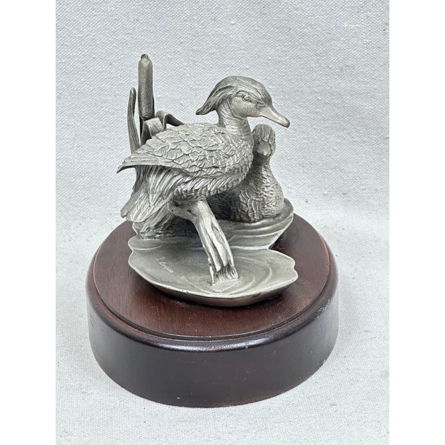 Vintage Pewter Duck Sculpture For Sale - Image 4 of 8