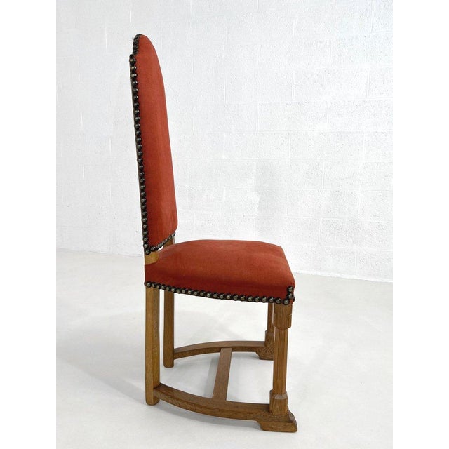 Antique French Wood and Red Fabric Chairs, Set of 8 For Sale - Image 6 of 12