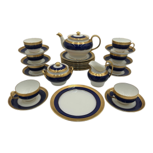 Mid 20th Century Minton “Cobalt & Gold” Pattern G6262 – Complete Tea Set for Eight - 30 Pieces