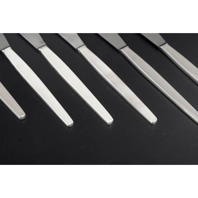 Cypress Lunch Knives in Sterling Silver and Stainless Steel by Georg Jensen, 1940s, Set of 6 For Sale - Image 3 of 7