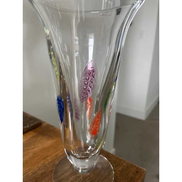 Mid-Century Modern Late 20th Century Dansk Burchetta Bubble Leaf Glass Vase For Sale - Image 3 of 10