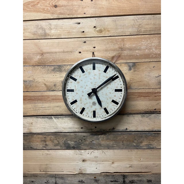 Czech Factory Clock, 1950s For Sale - Image 11 of 11