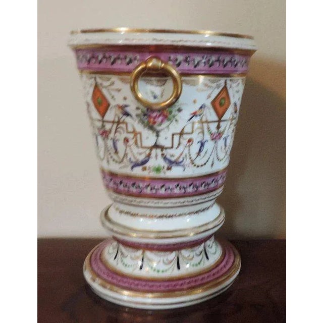 18th Century 18th Century Old Paris Porcelain Cache Pot Planter Flower Vase For Sale - Image 5 of 11
