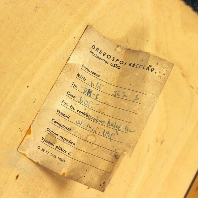 Beautiful set of four vintage chairs from mid-century era. Produced by Drevospoj Breclav in Czechoslovakia in 1960s. The...