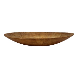 Vintage Hand Crafted Wood Dough Bowl For Sale