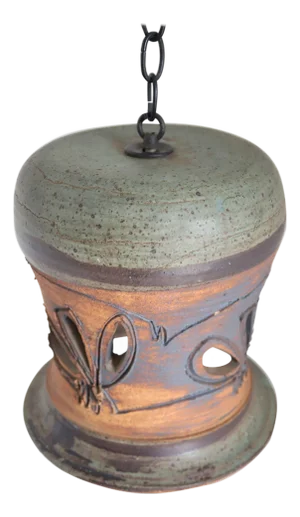 Vintage Hand Thrown Ceramic Pendant Light