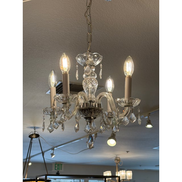 Traditional Crystal Chandelier, Vintage For Sale - Image 3 of 12