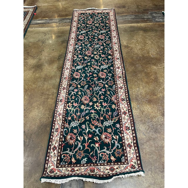1990s Handwoven Persian Design Indian Rug 2'6" X 9'6" For Sale - Image 4 of 6