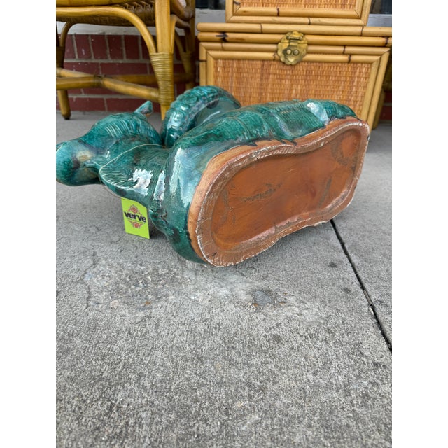 Turquoise Terracotta Camel Garden Stool For Sale In Richmond - Image 6 of 7