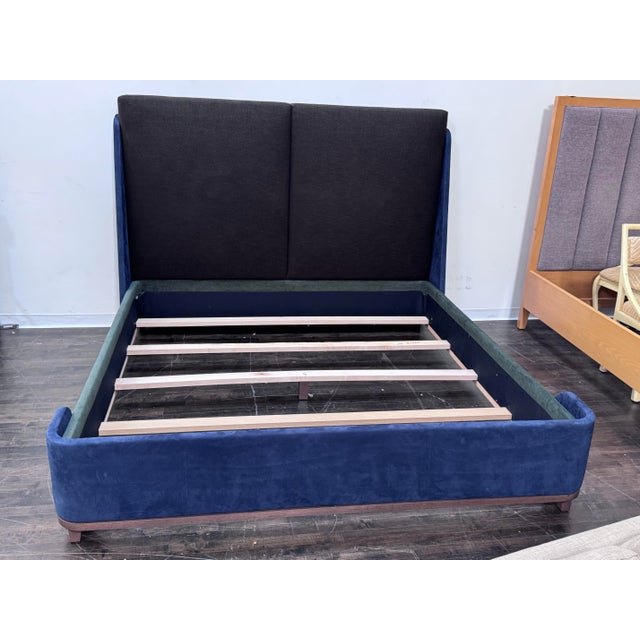 Design Plus Gallery presents an Eastern King Custom Made Bed Frame. The bed’s three-tone palette layers color and texture...