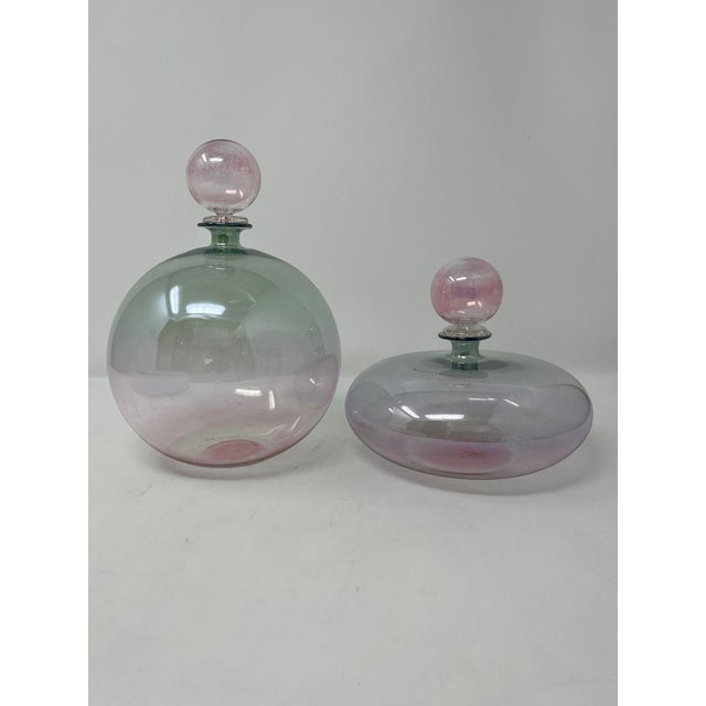 Glass Beautiful Murano Glass Vase With Stopper For Sale - Image 7 of 7