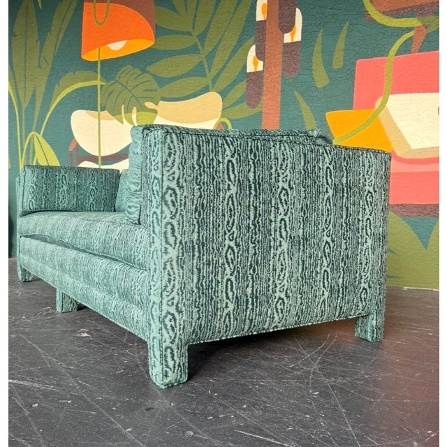 Postmod Parsons Moire Print Sofa For Sale - Image 9 of 9
