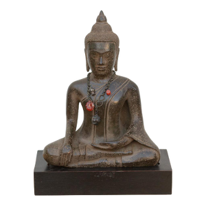 Antique Bronze Seated Buddha, Earth Witness Mudra