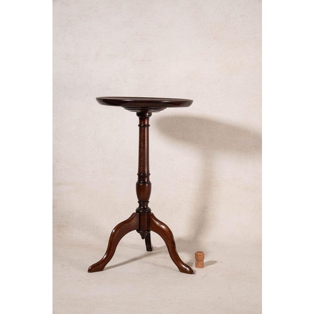 English Antique English Mahogany Wine Table With Finial Base For Sale - Image 3 of 5