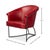 Red Leather Tub Chair For Sale - Image 11 of 11