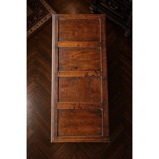 Large Victorian Oak Mule Chest Coffer with Drawers & Carved Initials For Sale - Image 5 of 12