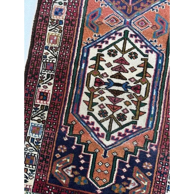 Traditional Vintage Ardible in Persimmon, Purples Rug - 2.6 X 10.9 For Sale - Image 3 of 4