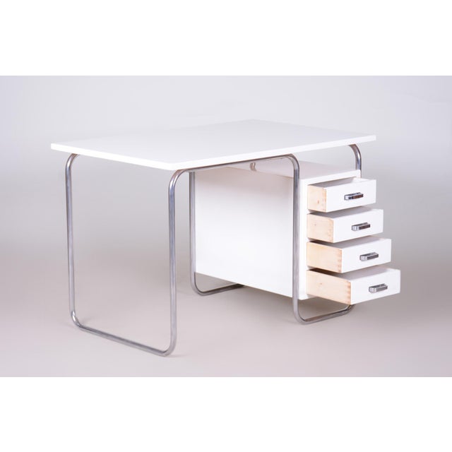 Silver Bauhaus Writing Desk from Robert Slezak, Czechia, 1930s For Sale - Image 8 of 13