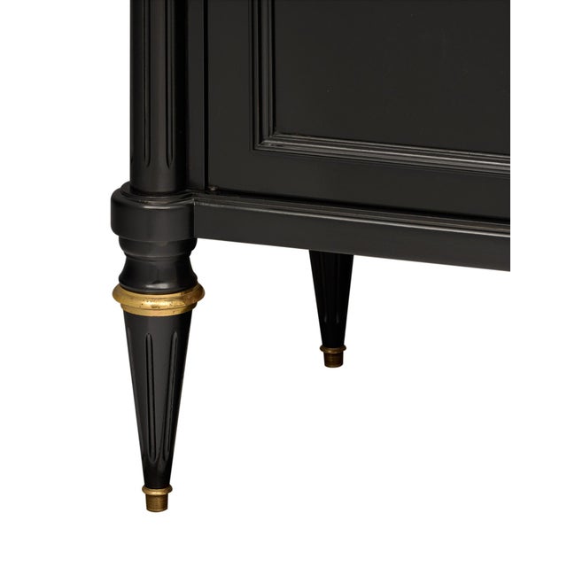 Ebonized, Grande Louis XVI Style Buffet, Carrara Marble, Circa 1880 For Sale - Image 9 of 9