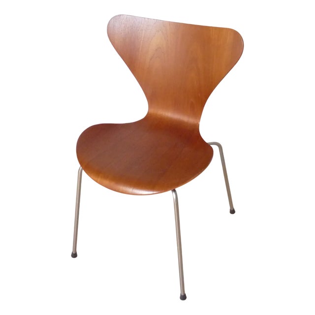 Model 3107 Dining Chair in Teak by Arne Jacobsen for Fritz Hansen, 1967 For Sale