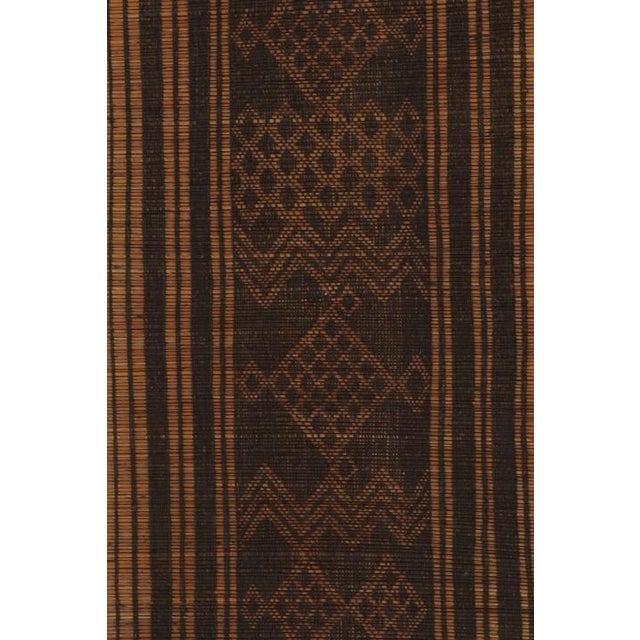 Vintage Tuareg Mat, Bold Geometric Stripes in Beige-Brown - Rug & Kilim For Sale In New York - Image 6 of 8