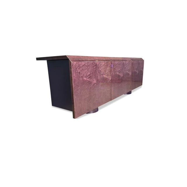 Burl Wood Sideboard by Giovanni Offredi for Saporiti, 1970s For Sale - Image 9 of 15