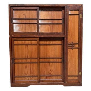 Vintage Japanese Storage Cabinet with Sliding Doors, 1960s For Sale