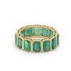 Antique emerald bezel set eternity band gold, Natural 6X4MM 7CTW emerald cut emerald eternity ring gold, Vintage art deco...