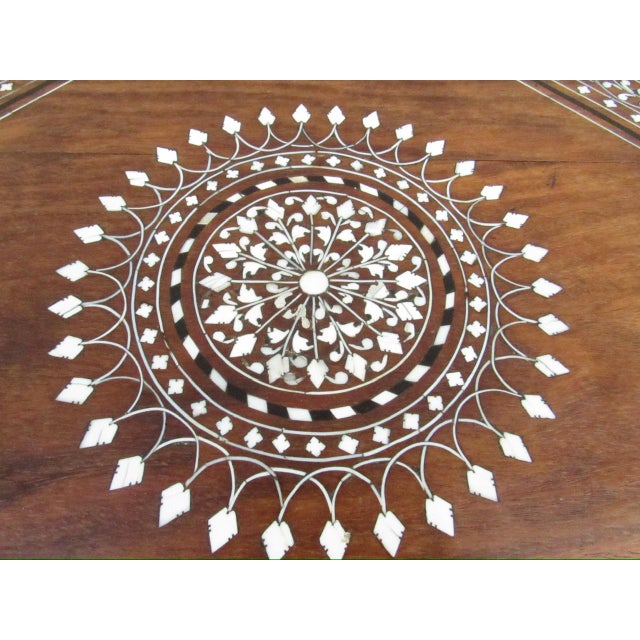 Wood Antique Octagonal Anglo Indian Inlaid Table For Sale - Image 7 of 15