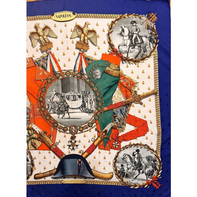HERMÈS NAPOLÉON Silk scarf Philippe Ledoux 1985 For Sale - Image 9 of 9
