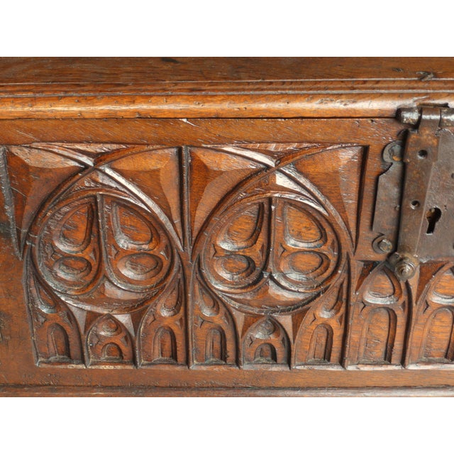 Small Antique Gothic-Style Chest, 1500s For Sale - Image 4 of 10