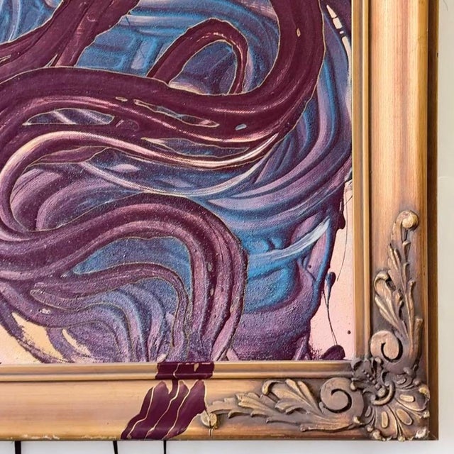 Abstract Daisy-Anne Dickson "The More You Change" | Original Mixed Media Painting on Panel in Reclaimed Antique Gilded Frame For Sale - Image 3 of 6