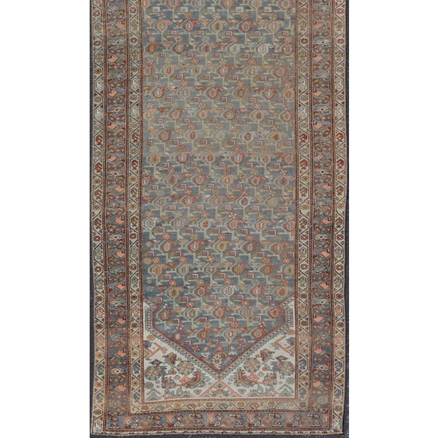 Antique Persian Gallery Kurdish Runner With All-Over Floral Design 4'1" X 17'2" For Sale - Image 9 of 13
