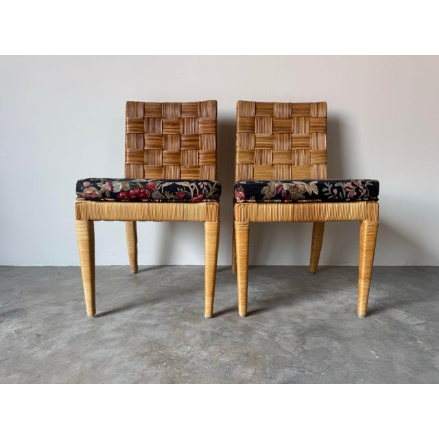 Mid-Century Modern Vintage Coastal Organic John Hutton for Donghia “Block Island Collection” Dining Chairs – A Pair For Sale - Image 3 of 12