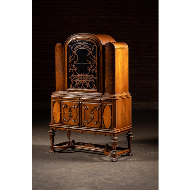 Vintage Rococo Revival Arched-Top Display Cabinet For Sale - Image 4 of 18