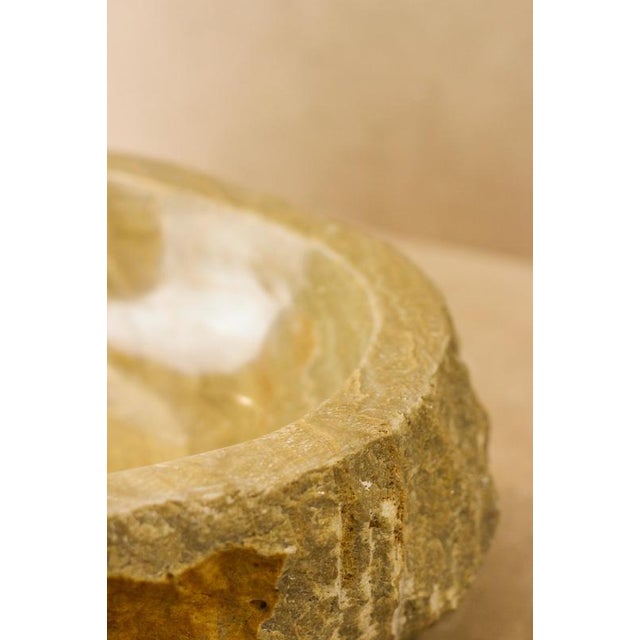 Raw Edge Wash Basin in Onyx For Sale - Image 9 of 10