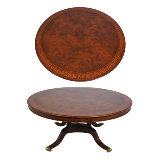 Maitland Smith Inlaid Round Walnut Dining Room Table For Sale
