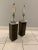 Gorgeous pair of lucite lamps designed by George Bullio. Dark rich chocolate colored lucite framed on top and bottom with...