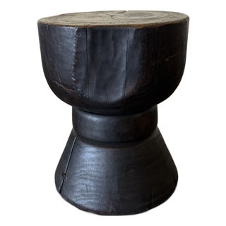 Vintage Reclaimed Walnut Side Table For Sale