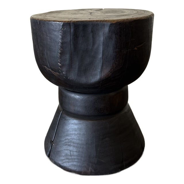 Vintage Reclaimed Walnut Side Table For Sale