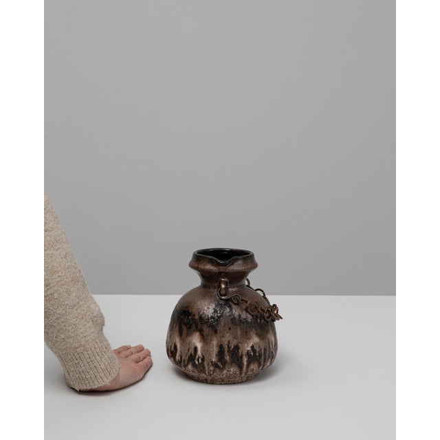 20th Century German Drip Glaze Ceramic Vase With Chain For Sale - Image 17 of 18