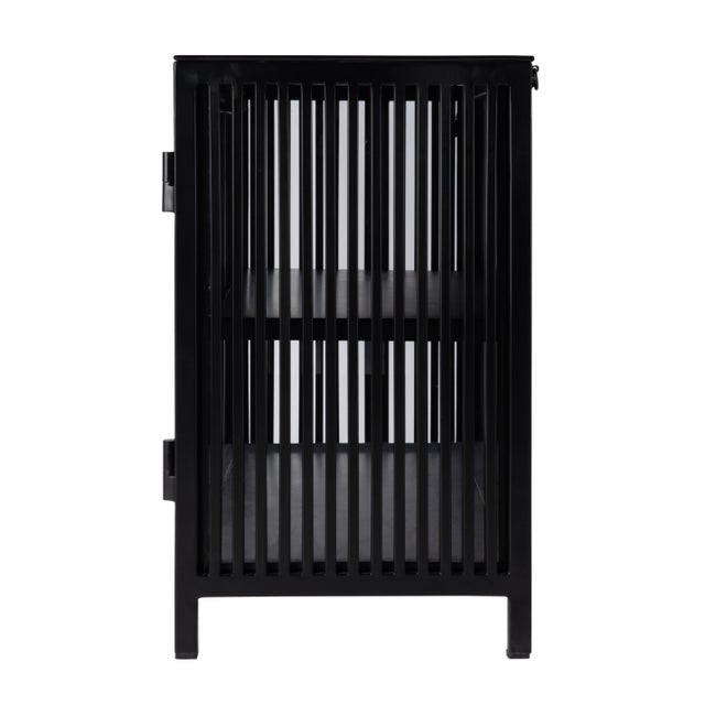 Spritely Home Accent Furniture Worthington 35.5 in. W Iron and Glass Accent Storage Chest with 1 Interior Shelf, Industrial Chic For Sale - Image 4 of 7