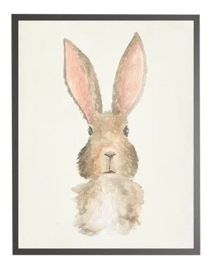 Framed Watercolor Rabbit Print - 19" X 25"
