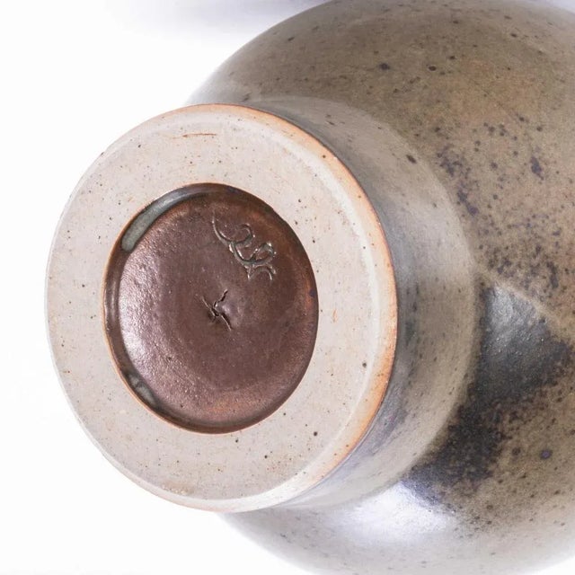 Vintage Studio Ceramics Vase in Washed Glaze For Sale - Image 5 of 6