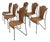 Mid-Century Wicker and Iron Dining Chairs attributed to Frederic Weinberg, 1950s, Set of 6 For Sale