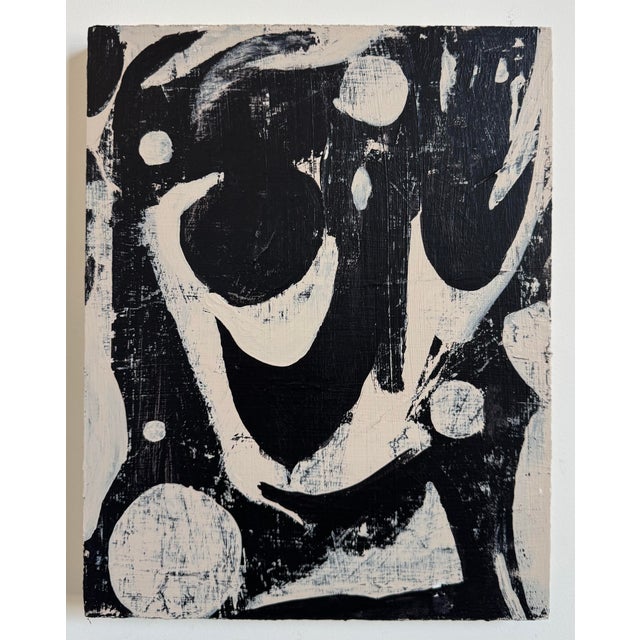 Infinite Moments, Contemporary Black and Tan Geometric Abstract Painting by Matt Higgins For Sale In Philadelphia - Image 6 of 6