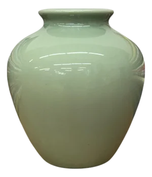Seafoam Green Ceramic Vase with Rounded Silhouette