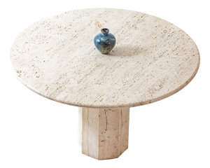 Organic Travertine Dining Table, Italy, 1970s